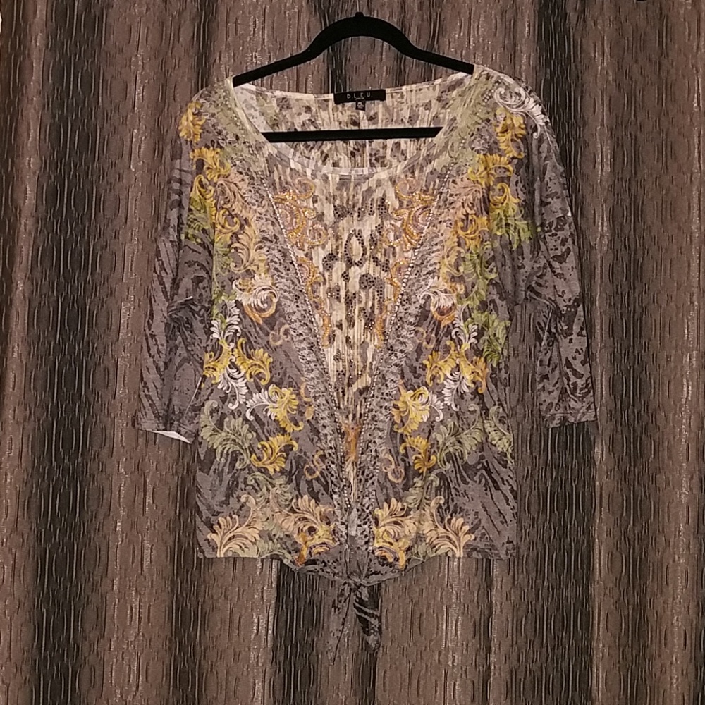 B.L.E.U. embellished top